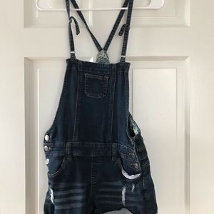 ✔Wax Jean Denim Short Overalls